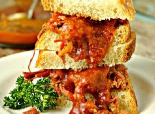 Beer Braised Brisket with Ding Dang Good Sauce