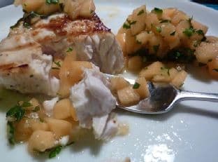 Grilled Swordfish With Melon-Mint Salsa