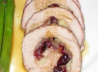 Pork Tenderloin Stuffed With Cranberries and Brie
