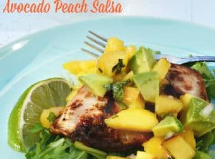 Chicken with Avocado Peach Salsa