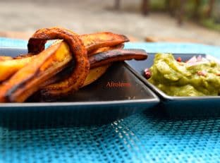 Buttered Plantain Fries and Seasoned Avocado