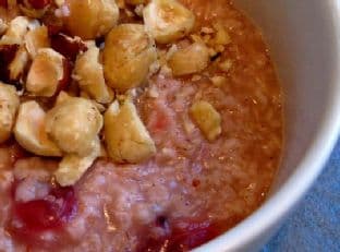 Cranberry-Ginger Oatmeal With Toasted Hazelnuts