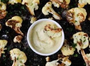 Roasted Cauliflower with Tahini Sauce